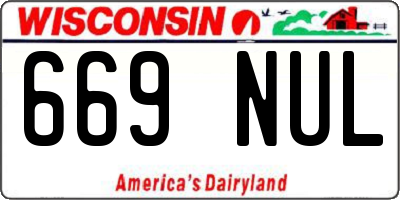 WI license plate 669NUL