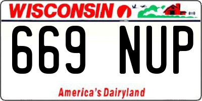 WI license plate 669NUP