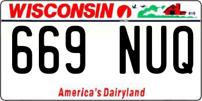 WI license plate 669NUQ