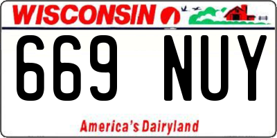 WI license plate 669NUY