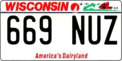 WI license plate 669NUZ