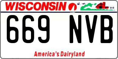 WI license plate 669NVB