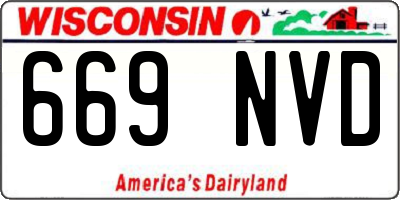 WI license plate 669NVD