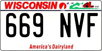 WI license plate 669NVF