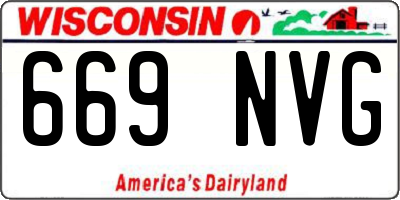 WI license plate 669NVG