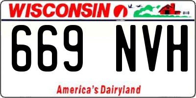 WI license plate 669NVH