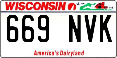 WI license plate 669NVK