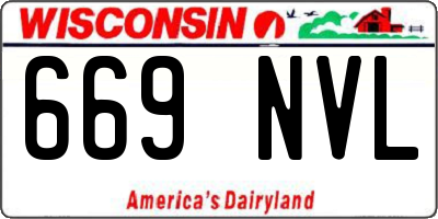 WI license plate 669NVL