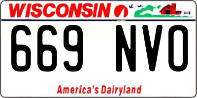WI license plate 669NVO