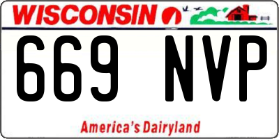 WI license plate 669NVP