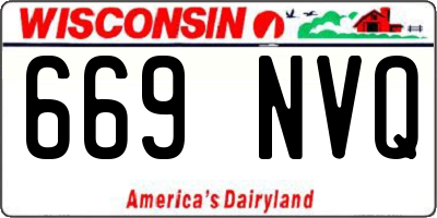 WI license plate 669NVQ