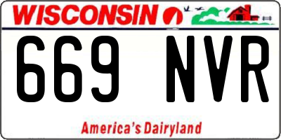 WI license plate 669NVR