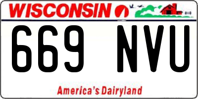 WI license plate 669NVU