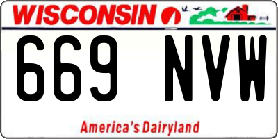 WI license plate 669NVW