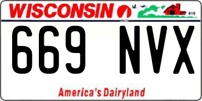 WI license plate 669NVX