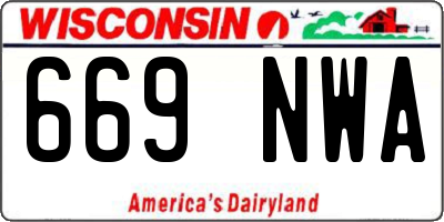 WI license plate 669NWA