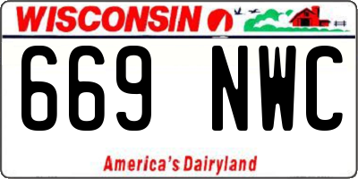 WI license plate 669NWC