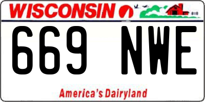 WI license plate 669NWE