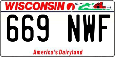 WI license plate 669NWF
