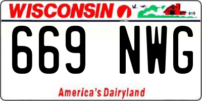 WI license plate 669NWG