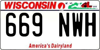 WI license plate 669NWH