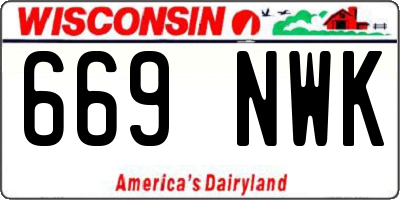 WI license plate 669NWK