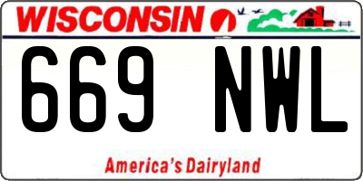 WI license plate 669NWL