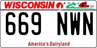 WI license plate 669NWN