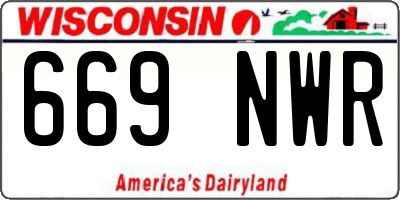 WI license plate 669NWR