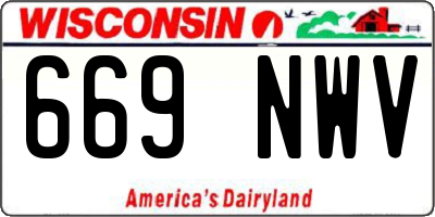 WI license plate 669NWV