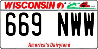 WI license plate 669NWW