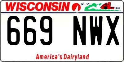 WI license plate 669NWX