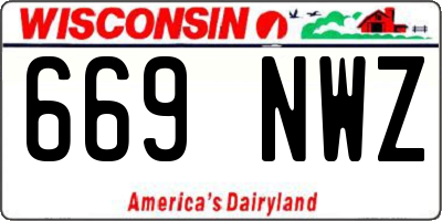 WI license plate 669NWZ