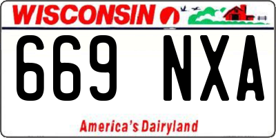 WI license plate 669NXA