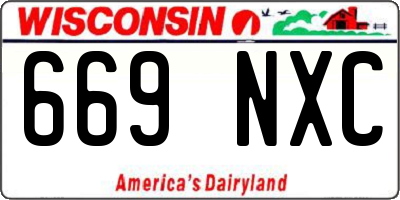 WI license plate 669NXC