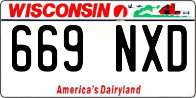 WI license plate 669NXD