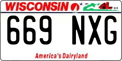 WI license plate 669NXG