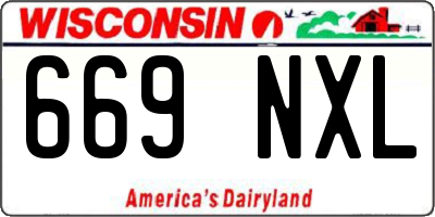 WI license plate 669NXL