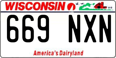 WI license plate 669NXN