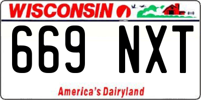 WI license plate 669NXT