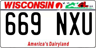 WI license plate 669NXU