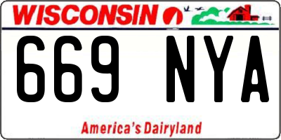 WI license plate 669NYA