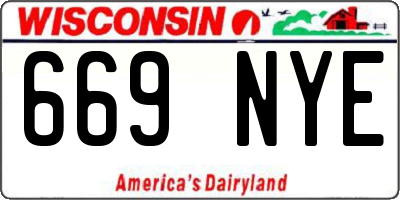 WI license plate 669NYE