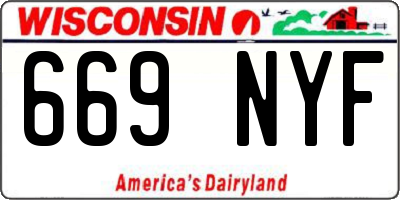 WI license plate 669NYF