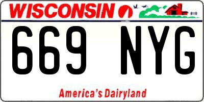 WI license plate 669NYG
