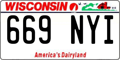 WI license plate 669NYI