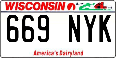 WI license plate 669NYK