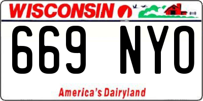 WI license plate 669NYO