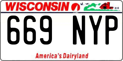 WI license plate 669NYP