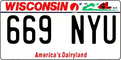 WI license plate 669NYU
